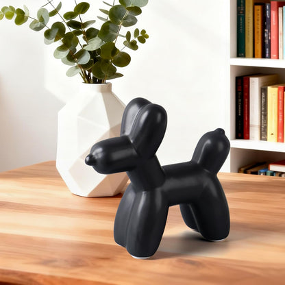 Notakia Cute Ceramics Balloon Dog Statue Crafts Gold Living Room Desktop Decorations,Handmade Modern Small Ceramic Animal Statue Ornament Gold Home Decor Accents