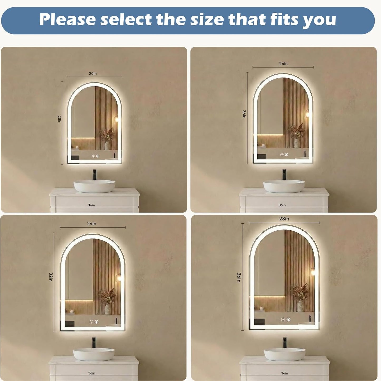 NEWBULIG 20IN Round Bathroom Wall Mirror, Modern Vanity Mirrors for Over Sink, HD Glass Decorative for Entryway, Bedroom & Living Room, Gold