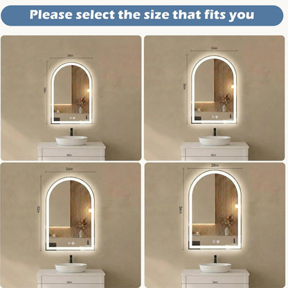 Sweetcrispy 20"x30" Arched Gold Bathroom Mirrors for Wall, Bathroom Mirrors for Over Sink, Metal Framed with HD Shatter-Proof Glass for Entryway, Living Room, Bedroom
