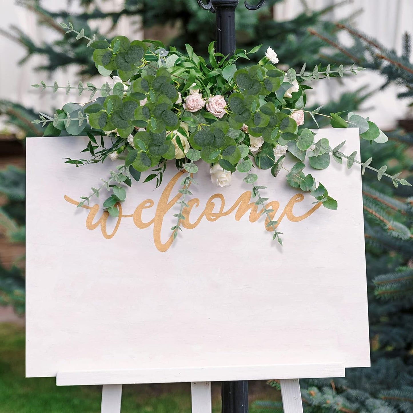 Giegxin 200 Pcs Artificial Eucalyptus Stems Leaves Bulk 11.8 Inches Tall Silver Dollar Eucalyptus Fake Greenery Stems Faux Plant for Floral Arrangement Vase Gray Green Leaves Decor Wedding