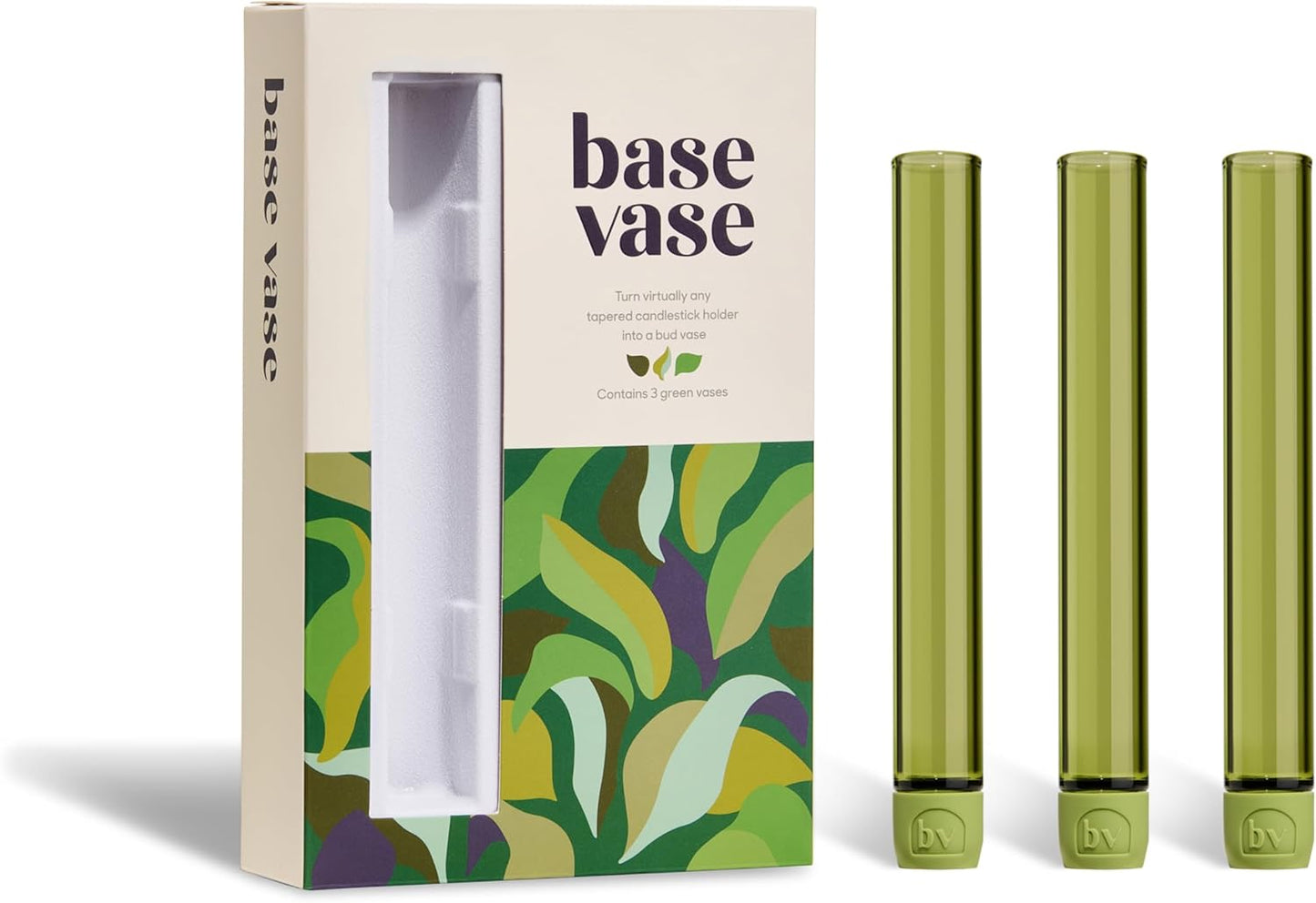 Base Vase (3-Pack) - The Bud Vase that Fits in Taper Candle Holders | Create Floral Arrangements for Tablescapes, Centerpieces, Weddings and Home Decor