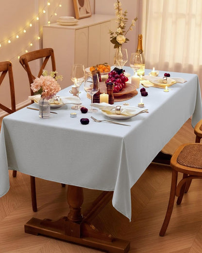 Pureegg Rectangle Linen Tablecloth Waterproof & Stain Resistant, Wrinkle-Free Table Cloth Adds Elegance and Protection, Ideal for Dining, Party, Wedding and Outdoor, 52 x 70 Inch, Sage Green