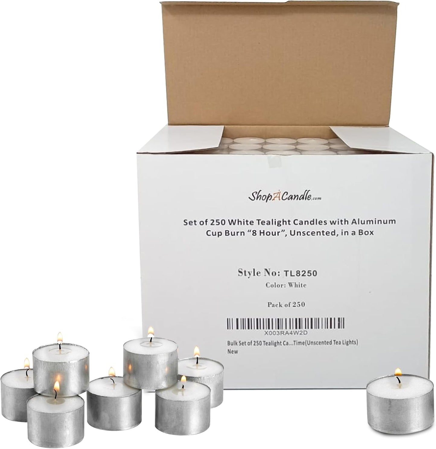 500 Pack Tealight Candles in Metal Cups - Clean, White Unscented Tealight Candles with 3 Hour Long Burning Time for Romantic Dinner, Weddings, Spa & Hotels