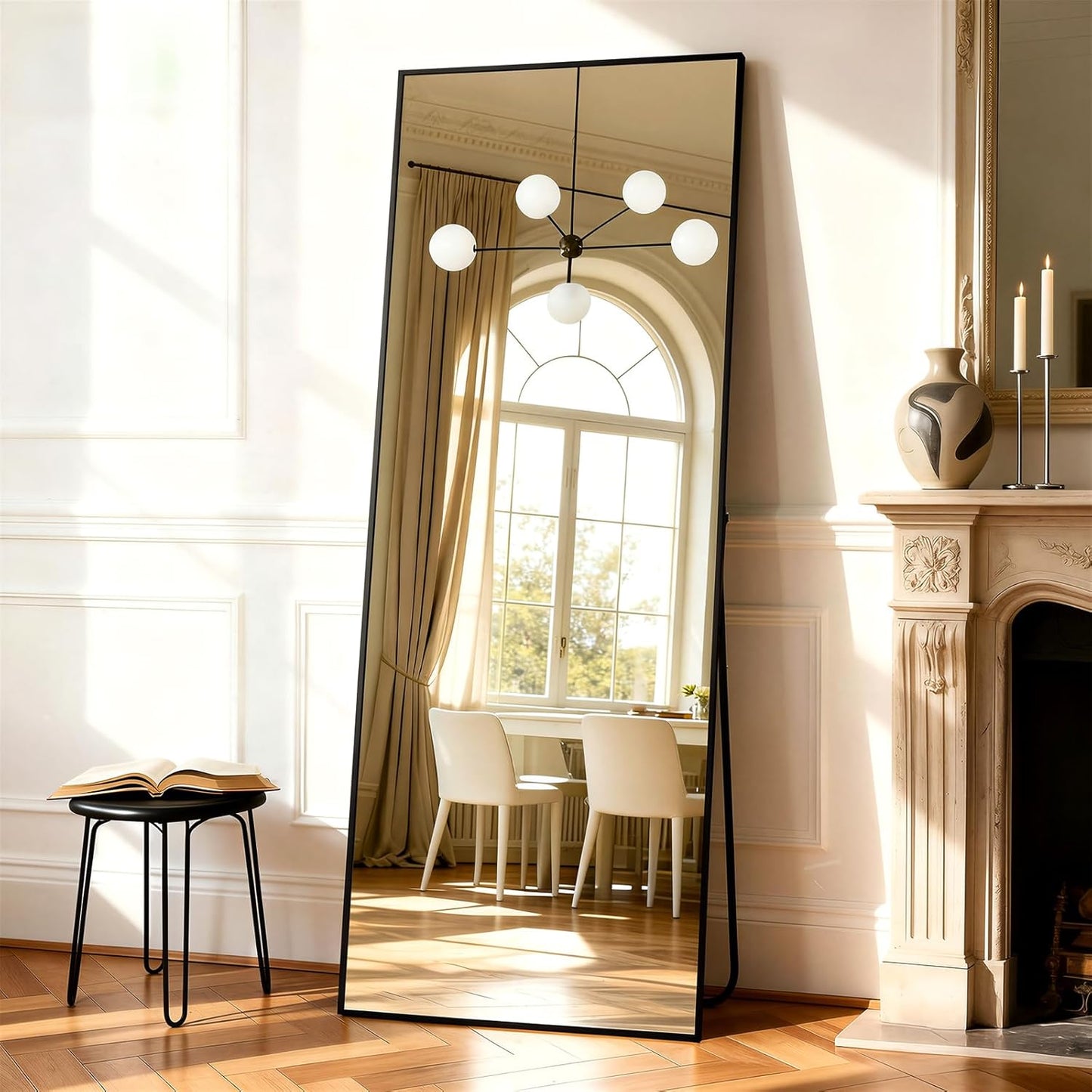 Simple Deluxe Arched Full Length Mirror, 71"x26"Large Floor Mirrors, for Wall Door Bedroom Bathroom Living Room (Gold)