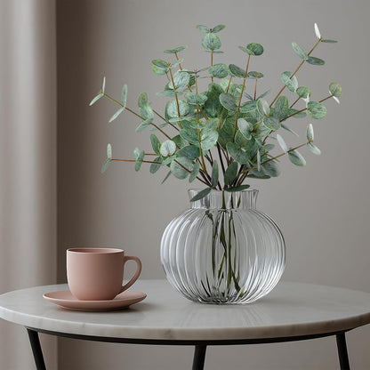 6pcs Real Touch Artificial Faux Eucalyptus Stems Dual-Sided Lifelike Leaves Fake Eucalyptus Greenery Plants for Wedding Flower Arrangement Centerpiece Bouquet Home Office Decor(Gray Green)