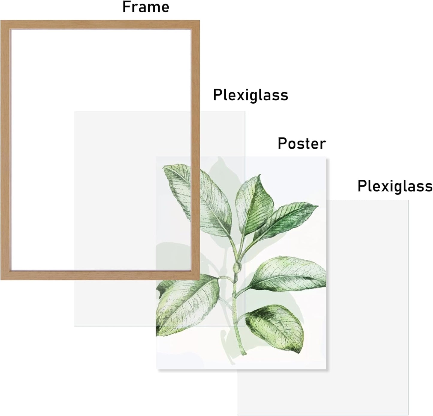 CORE ART 8x10 Floating Picture Frame,Double Plexglass Floating Frame for 5x7,4x6 Pictures,Wall or Tabletop Display,Black