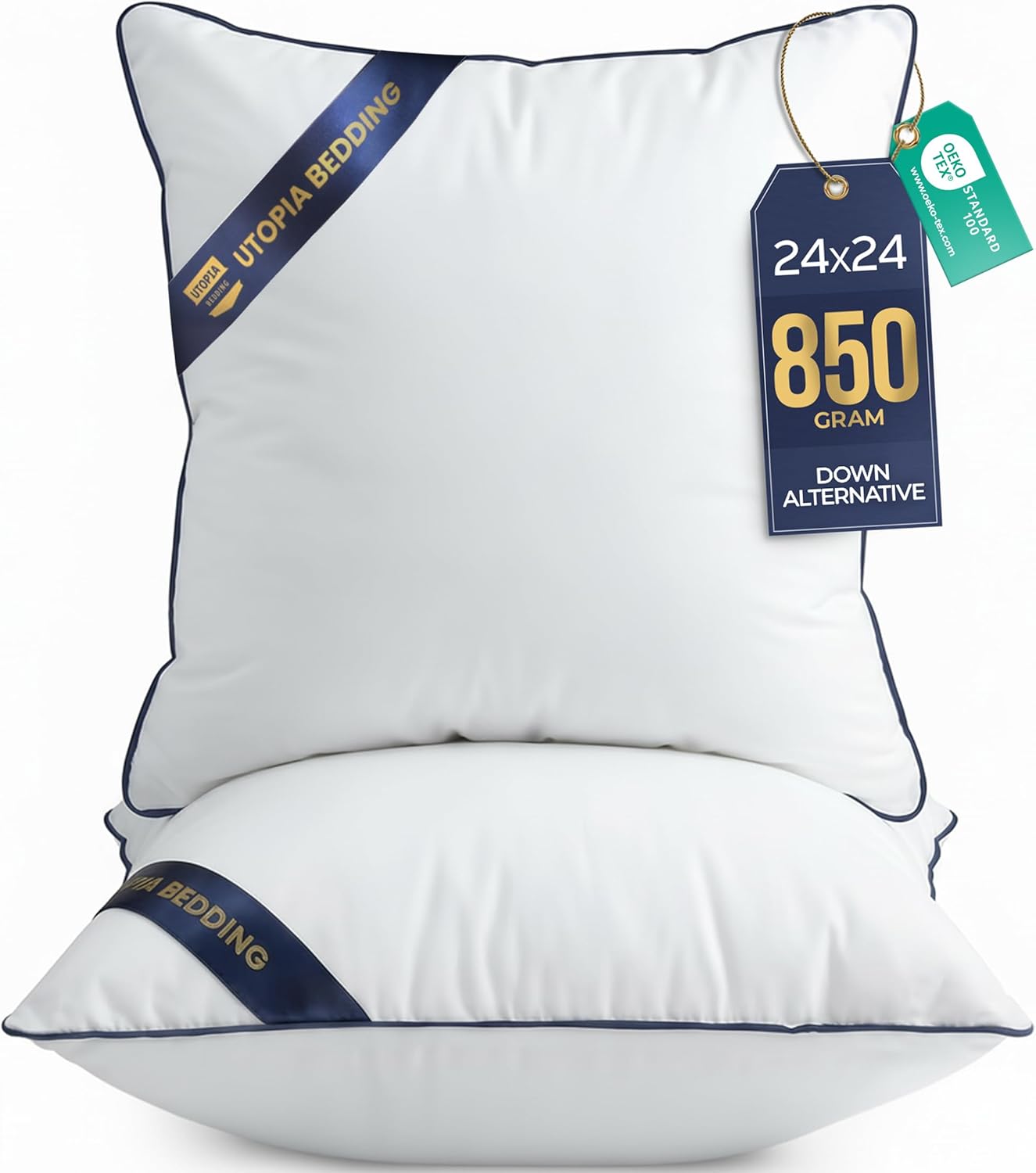 Utopia Bedding Throw Pillow Inserts (Pack of 4, White), 18 x 18 Inches Decorative Indoor Pillows for Sofa, Bed, Couch, Cushion Sham Stuffer