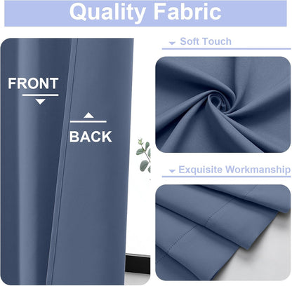 Simplebrand Ava Sage Green Blackout Curtains for Bedroom 63 Inch Length 2 Panels Set, Solid Thermal Insulated Energy Saving Rod Pocket Window Treatment Curtains Blackout Drapes, W40 x L63 Inch, Sage - Colors C
