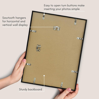 Americanflat 24x36 Poster Frame with Polished Plexiglass - Streamline Collection - Thin Border Picture Frame for Wall Display - Hanging Hardware Included - Black - Colors B