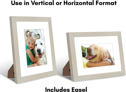 Americanflat 8x10 Picture Frame with Shatter-Resistant Glass - Use as 5x7 Frame with Mat or Display 8x10 Photo Without Mat - Signature Collection - Picture Frames for Tabletop and Wall Display - Black