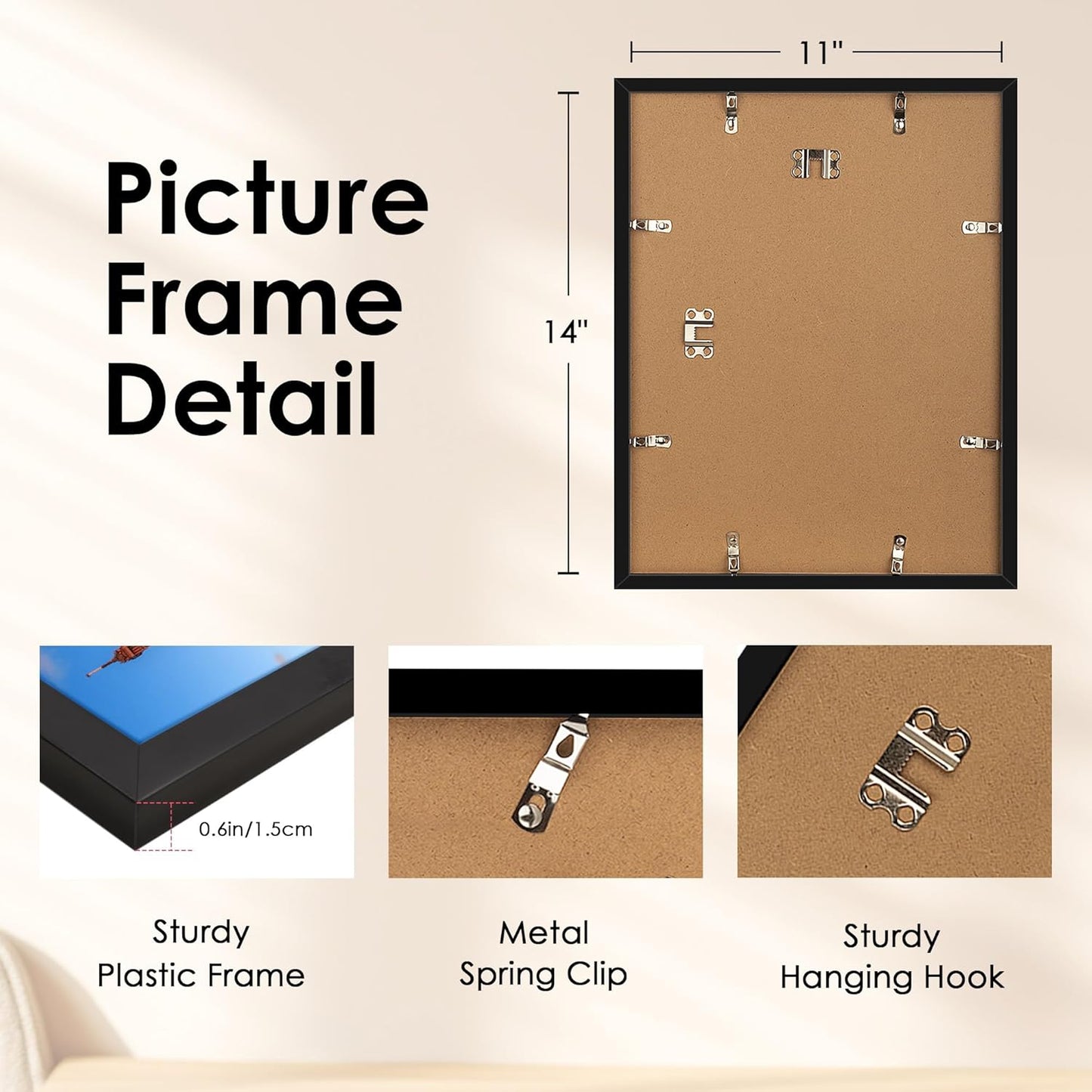 FIXSMITH 10 Pack Picture Frames Collage Wall Decor for Mounting or Tabletop Display, Gallery Wall Frame Set with Two 8x10 Black Frames, Four 5x7 Frames and Four 4x6 Frames, Multi-Pack Photo Frame Set