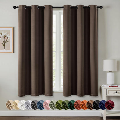 MIULEE Blackout Curtains for Bedroom Living Room 2 Panels, Thermal Insulated Room Darkening Drapes Grommet Noise Reducing Light Blocking Window Treatments 63 Inches Long 40x63 Inch Black - Colors B