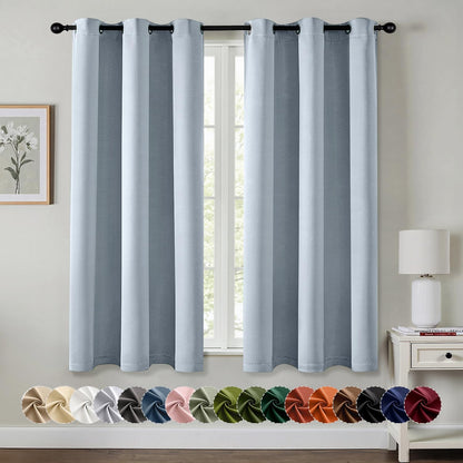 MIULEE Blackout Curtains for Bedroom Living Room 2 Panels, Thermal Insulated Room Darkening Drapes Grommet Noise Reducing Light Blocking Window Treatments 63 Inches Long 40x63 Inch Black - Colors A