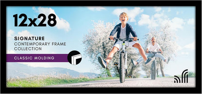 Americanflat 12x18 Poster Frame with Shatter-Resistant Glass - Signature Collection - Gallery-Style Frames Made of Engineered Wood - Photo Frame for Wall Display - Black - Colors A