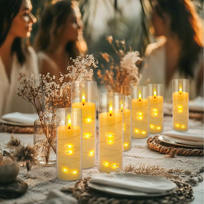 48- Pack of 3 Sizes of LED Flameless Candles.This Candle is Suitable for café, Fancy Restaurant, Bookstore and Other Scenes to Create a Relaxing and Romantic Atmosphere.