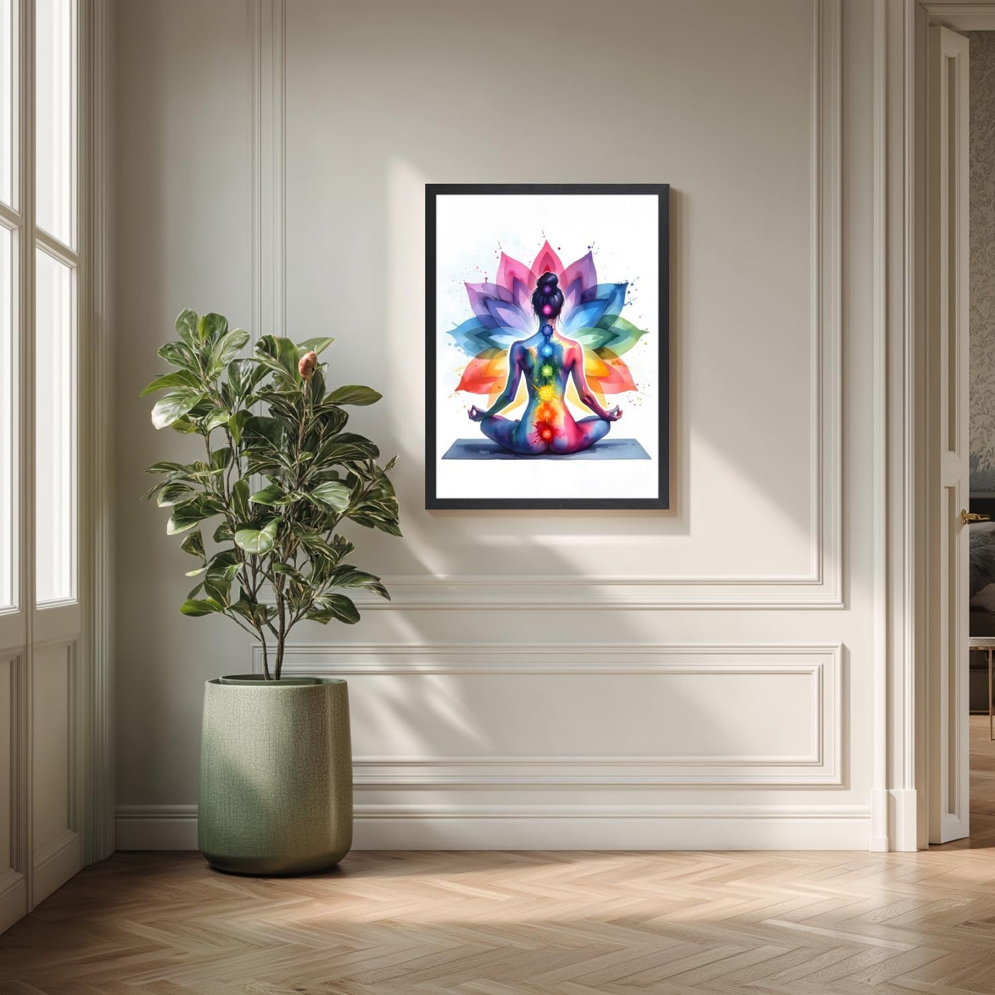 GELDSTEI Calm Zen Botanical Canvas Wall Art, White Lotus Blooming on Stones in Water Aesthetic Pictures, Yoga Spa Meditation Room Decor, Modern Spiritual Poster Prints for Zen Office Framed Set of 3, Each 12x16 Inch