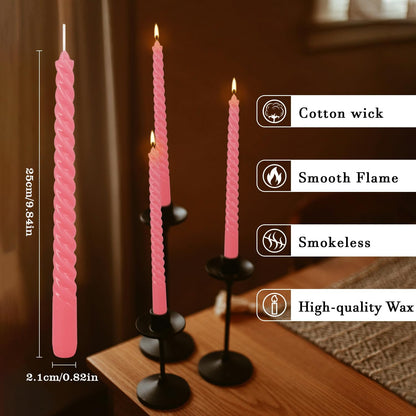 30-Pack 10-Color Taper Candles - 10 Inch Dripless & 10-Hour Burn｜Wedding/Birthday/Home Decor with Premium Wax