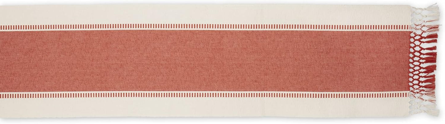 DII Dobby Stripe Woven Table Runner, 13x72-inch, French Blue