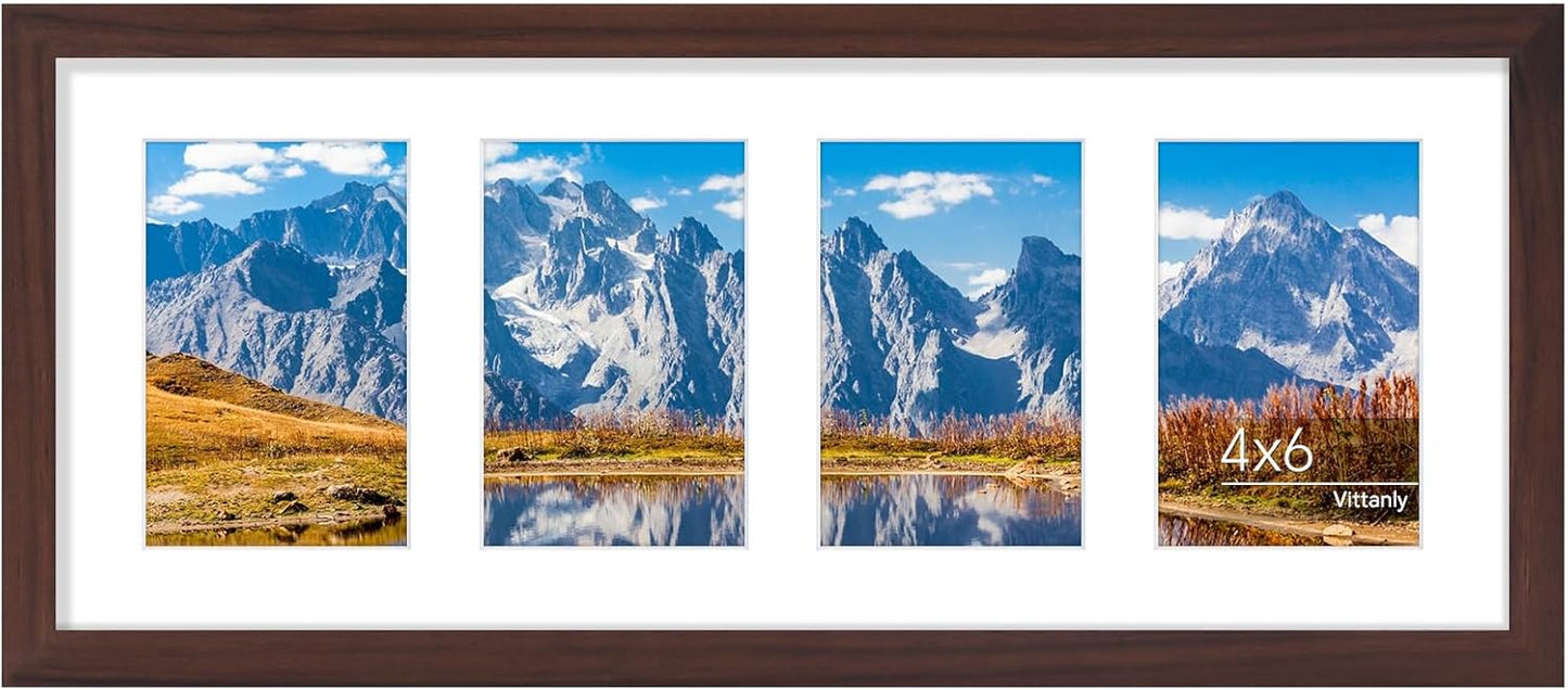 Vittanly 11x14 Collage Picture Frame, Displays 5Pcs 4x6 Pictures with Mat or 1Pcs 11x14 without Mat for Wall Mounting, Picture Frames Collage Wall Decor in Black, 1 Pack