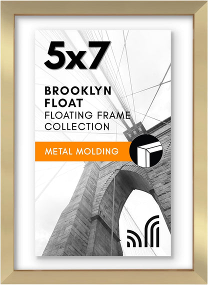 Americanflat Aluminum 11x14 Floating Picture Frame with Shatter-Resistant Glass - Use as 8x10 Picture Frame or Display 11x14 Photo - Signature Float Collection - Photo Frames for Wall Display - Black