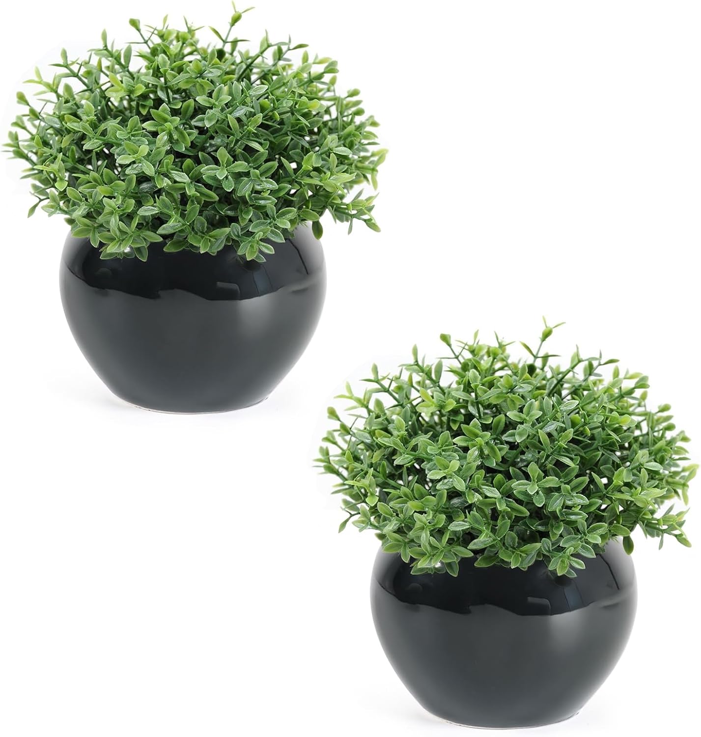Velener Fake Sage Plants for Shelf Decor, Small Artificial Succulents Grass Desk Plant for Office Women, Mini Faux Plant Indoor, Masculine Home Decor, Coffee Table Decor in Pot