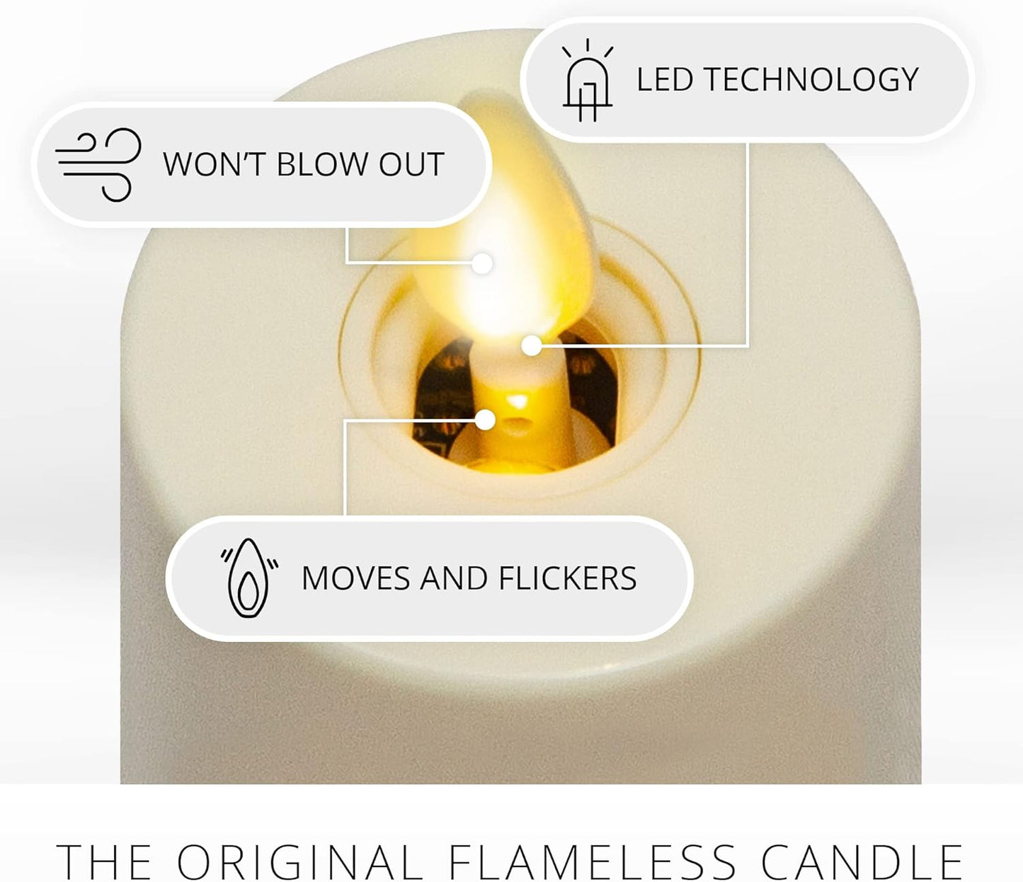 Luminara Flickering Flameless Pearl Ivory Tealights - Warm LED Light Flame Votives - Battery Operated Decor for Dining Room Table Centerpieces, Fireplace Mantel, Dinner Party, Reception - Set of 4