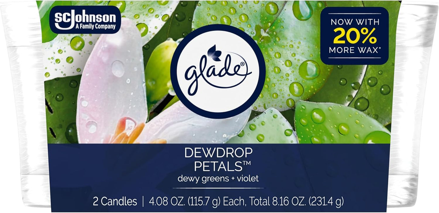 Glade 1-Wick Scented Candle Jar, Angel Whispers, Air Freshener Infused with Essential Oils, 4.08 Oz, 2 Count