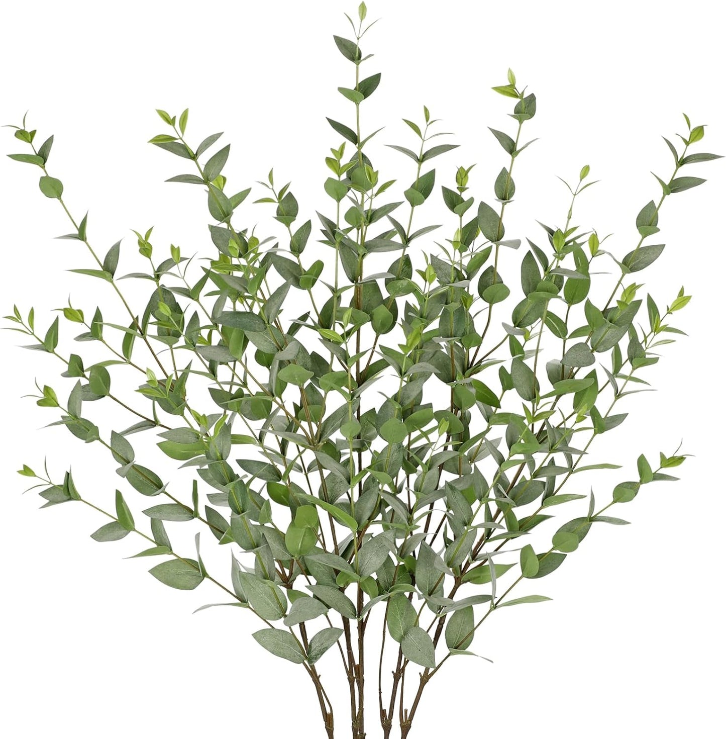 Faux Eucalyptus Stems Willow Eucalyptus Leaves 34” Long Fake Salix Leaves 3 Pcs Artificial Greenery Stems for DIY Bouquet Arrangements Centerpieces Shower Decorations-Artificial Eucalyptus Stems