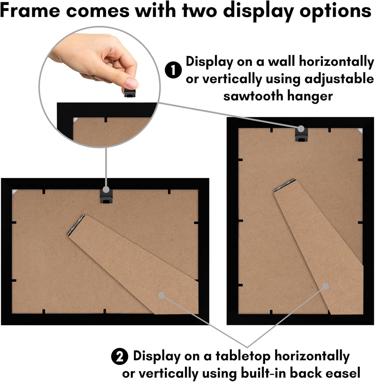 Americanflat 12x18 Poster Frame with Shatter-Resistant Glass - Signature Collection - Gallery-Style Frames Made of Engineered Wood - Photo Frame for Wall Display - Black - Colors A