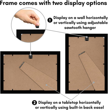 Americanflat 12x18 Poster Frame with Shatter-Resistant Glass - Signature Collection - Gallery-Style Frames Made of Engineered Wood - Photo Frame for Wall Display - Black - Colors A