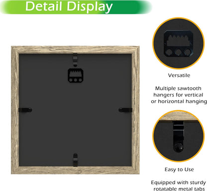 FrameWorks 11” x 14” Dark Oak Wooden Shadow Box Frame – Display Case with Soft Felt Back, Memory Box with Tempered Glass, Display Box with Elegant White Ball Push Pins, Wooden Flower Box