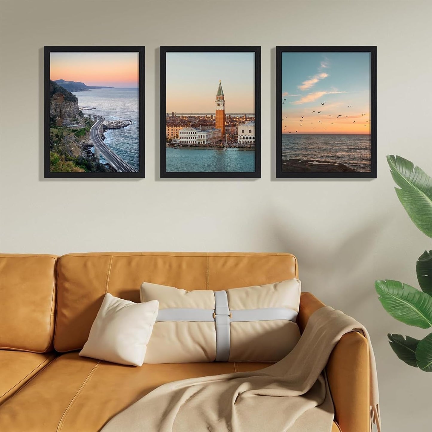 Vittanly 8x10 Picture Frames Set of 9, Shatter Resistant Plexiglass, Display 5x7 Pictures with Mat or 8x10 without Mat, Photo Frames for Wall or Tabletop, Engineered Wood, Black - Colors A