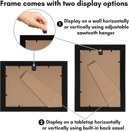 Americanflat 12x18 Poster Frame with Shatter-Resistant Glass - Signature Collection - Gallery-Style Frames Made of Engineered Wood - Photo Frame for Wall Display - Black - Colors C