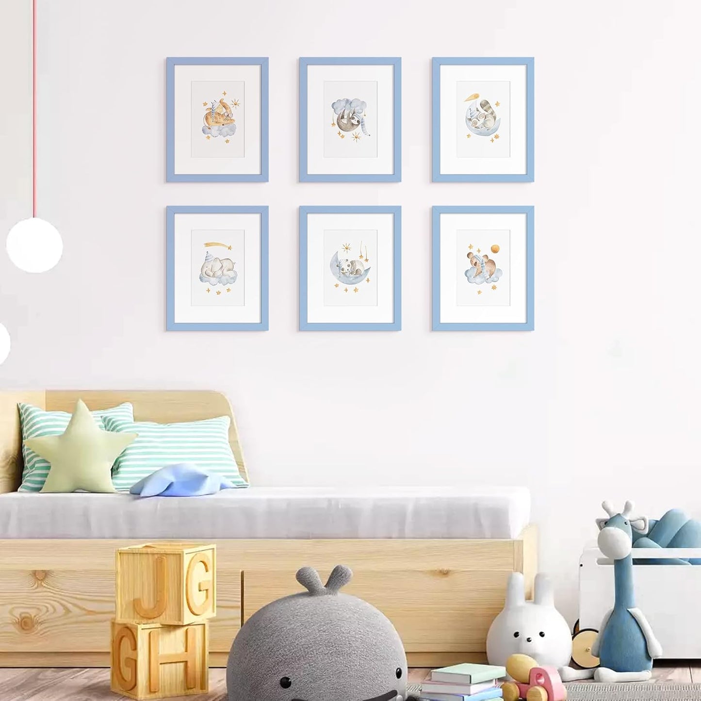upsimples 11x14 Picture Frame Set of 5, Display Pictures 8x10 with Mat or 11x14 Without Mat, Wall Gallery Photo Frames, Black