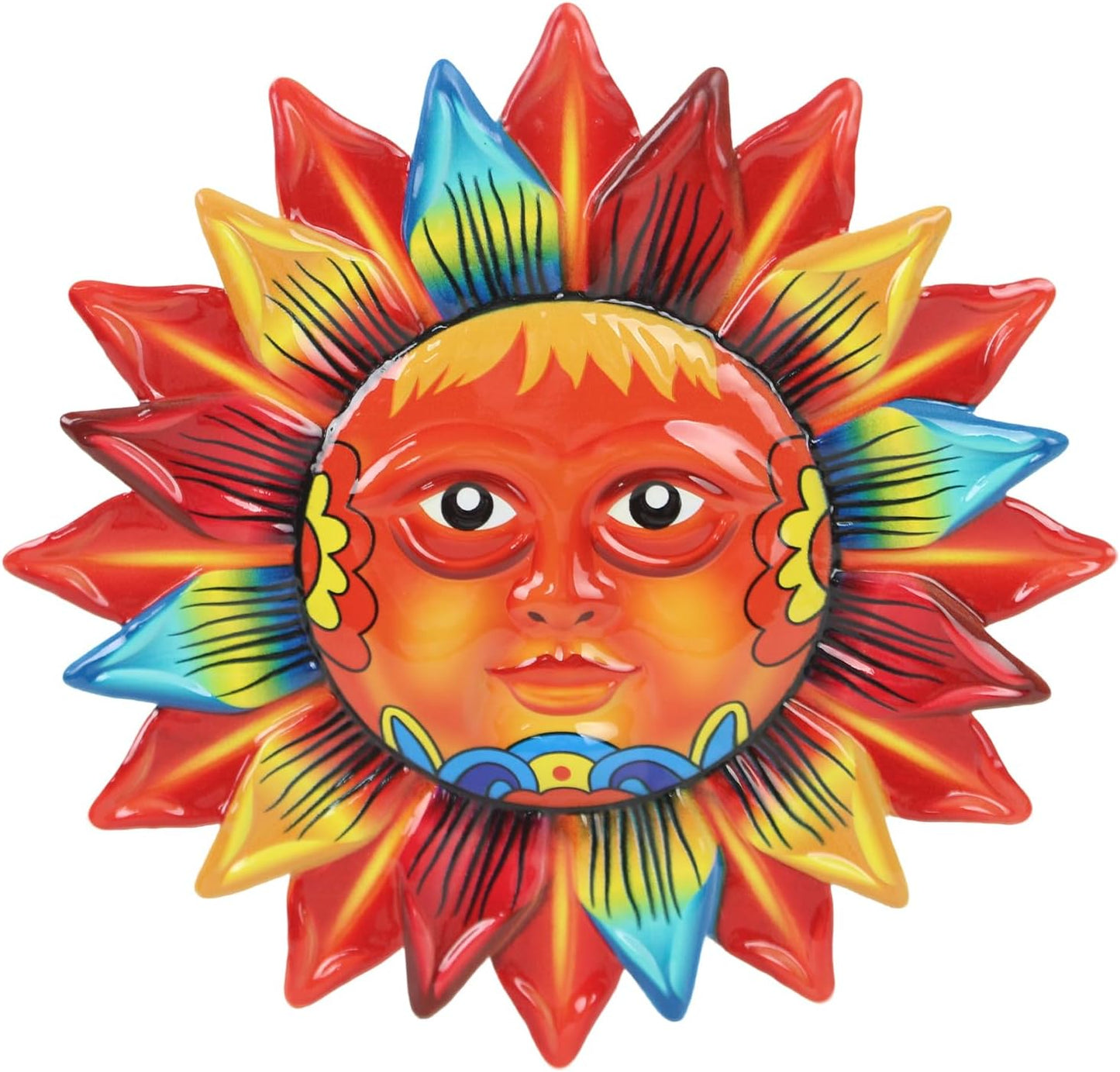 Large Metal Sun Wall Decor Outdoor, 27 Inch Sun and Moon Decor Metal Wall Art, 3D Sun Wall Decor for Patio Garden Yard Fence Bedroom Living Room Decoration