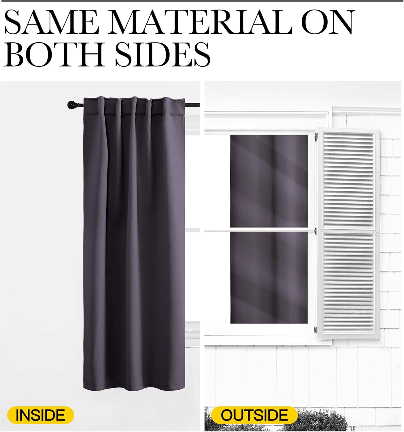 NICETOWN Halloween Pitch Black Solid Thermal Insulated Grommet Blackout Curtains/Drapes for Bedroom Window (2 Panels, 42 inches Wide by 63 inches Long, Black) - Colors D
