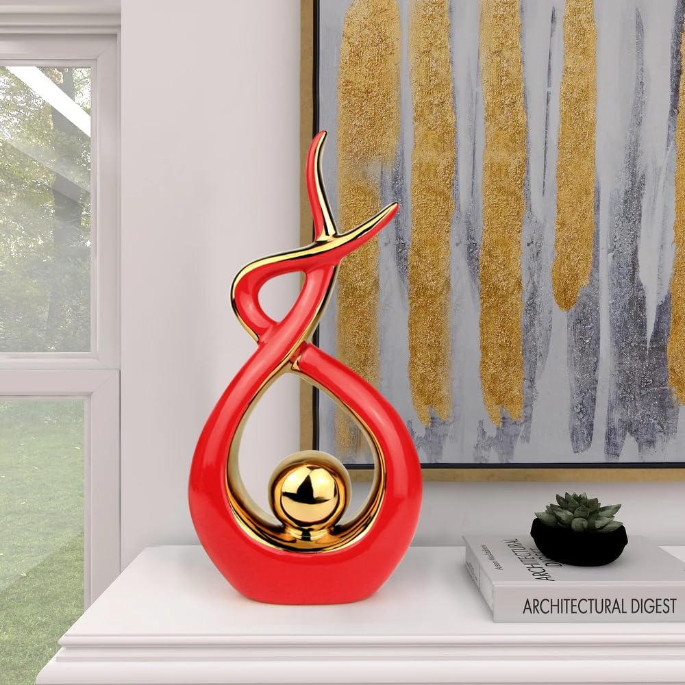 Norrclp Home Decor Modern Abstract Art Ceramic Statue Table Decorations for Dining Room Living Room Office Centerpiece