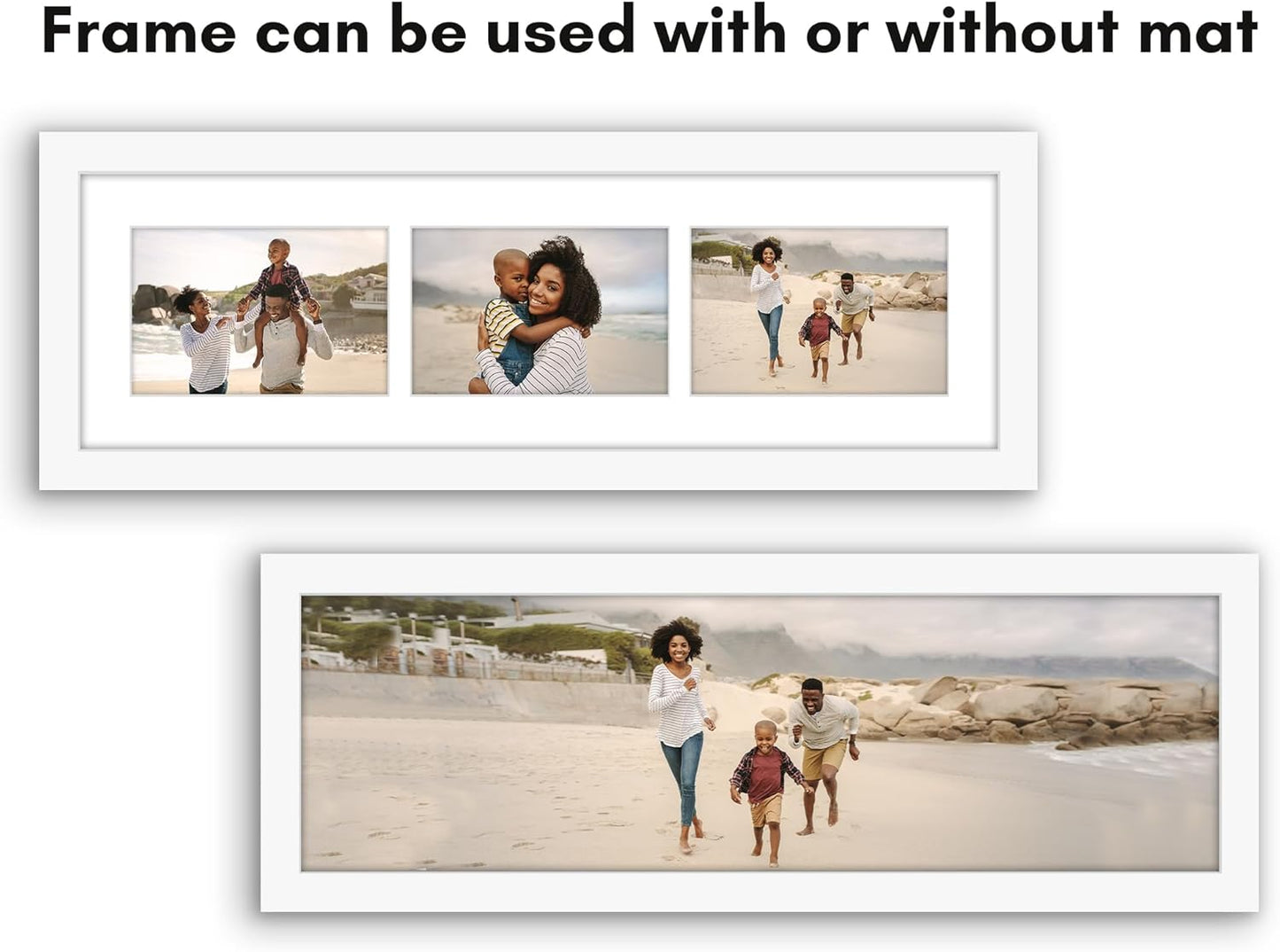 Americanflat 4x6 Collage Picture Frame with Shatter-Resistant Glass - Fits Five 4x6 Photos or Use as One 11x14 Picture Frame - Signature Collection - Collage Frames for Wall Display - Black