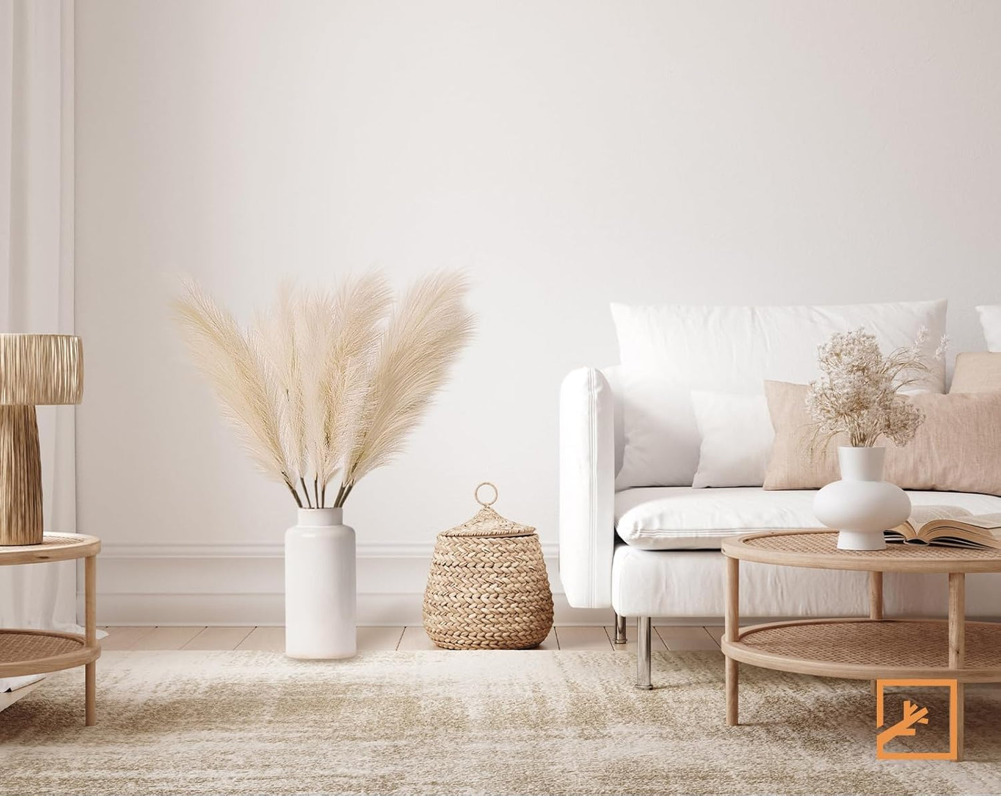 ZIFTY 7-Pcs 38"/3.1FT Faux Pampas Grass Large Tall Fluffy Artificial Fake Flower Bedroom Decor Boho Decor Bulrush Reed Grass for Vase Filler Farmhouse Home Wedding Decor (Beige Mixed)
