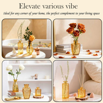 Clear Glass Bud Vase Set of 12 Pcs,Small Bud Vases in Bulk,Glass Crystal Flower Vases Table Centerpieces for Party Event Wedding Decor Baby Shower Decorations (Clear, 12 Pcs)