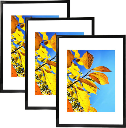 Aynoo Wood Floating Picture Frame 7x9, Table Top 8x10 7x9 6x8 Floating Frame Black Metal Modern Style Frame (PHSD),1Pack