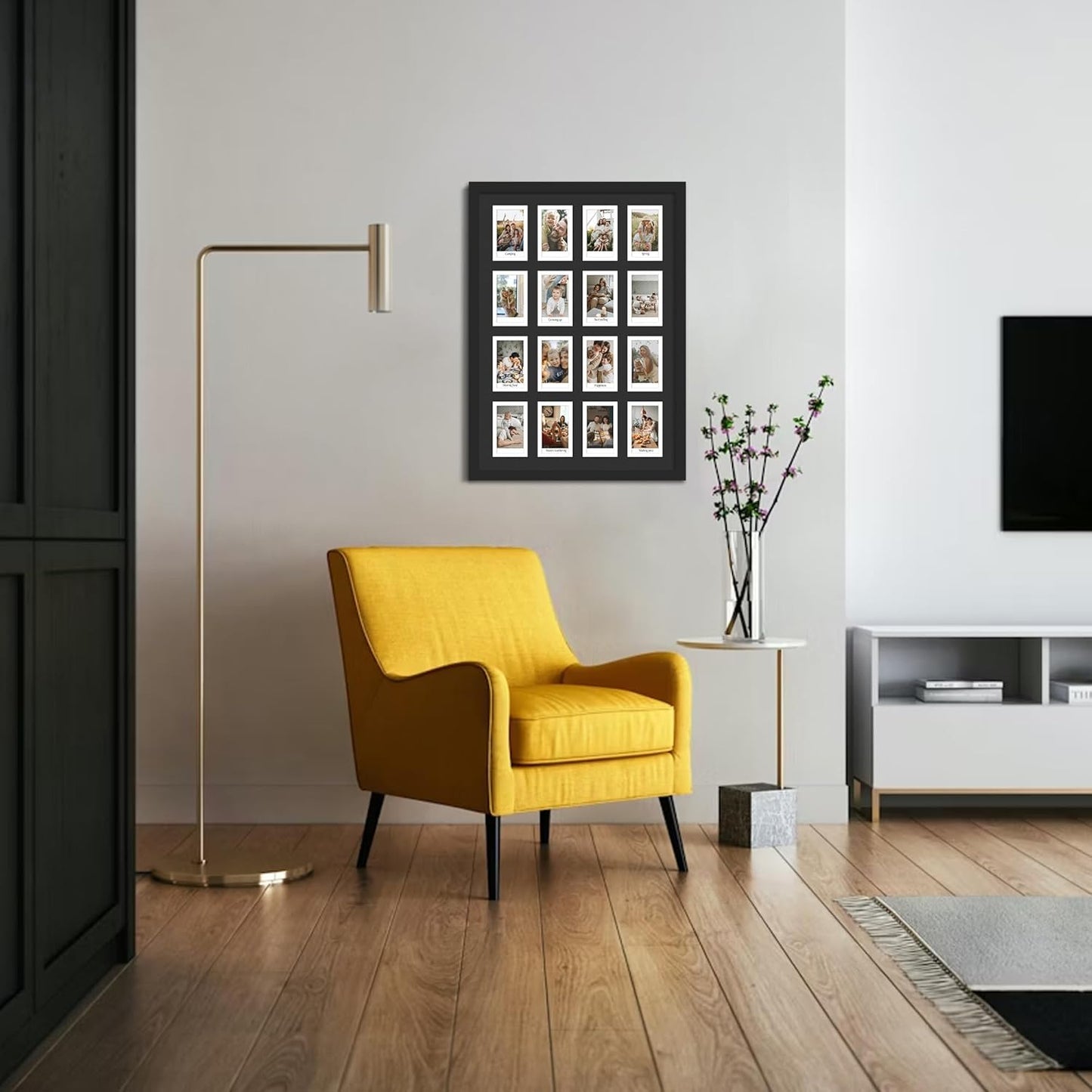 DUENPY 14x26 Collage Picture Frame 4x6 Collage Picture Frame Displays Twelve 4x6 inch Photos Available Horizontal Wall Mounting Display and Vertical Black - Colors B