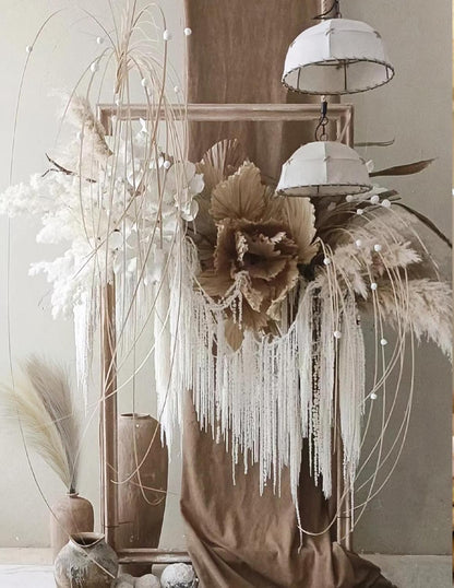 ZIFTY 7-Pcs 38"/3.1FT Faux Pampas Grass Large Tall Fluffy Artificial Fake Flower Bedroom Decor Boho Decor Bulrush Reed Grass for Vase Filler Farmhouse Home Wedding Decor (Beige Mixed)