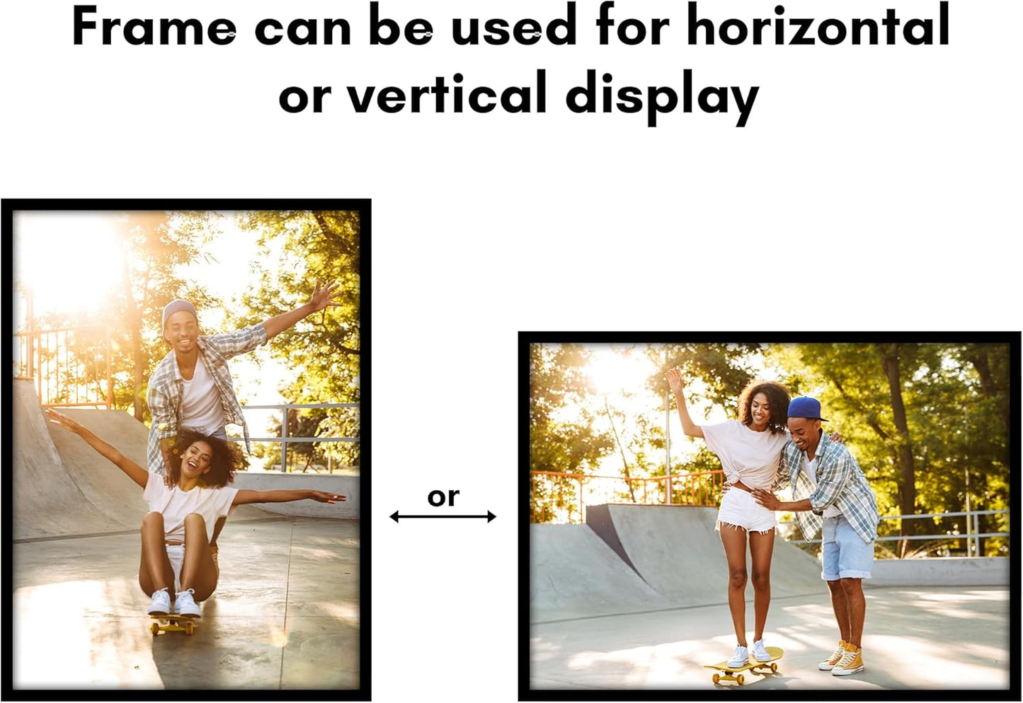 Americanflat 24x36 Poster Frame with Polished Plexiglass - Streamline Collection - Thin Border Picture Frame for Wall Display - Hanging Hardware Included - Black - Colors A