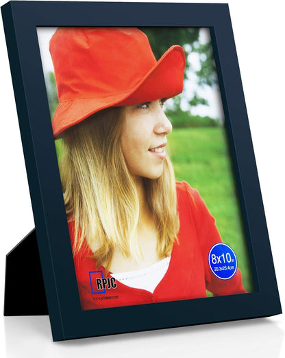 RPJC 5x7 Picture Frames Made of Solid Wood High Definition Glass for Table Top Display and Wall Mounting Photo Frame Black