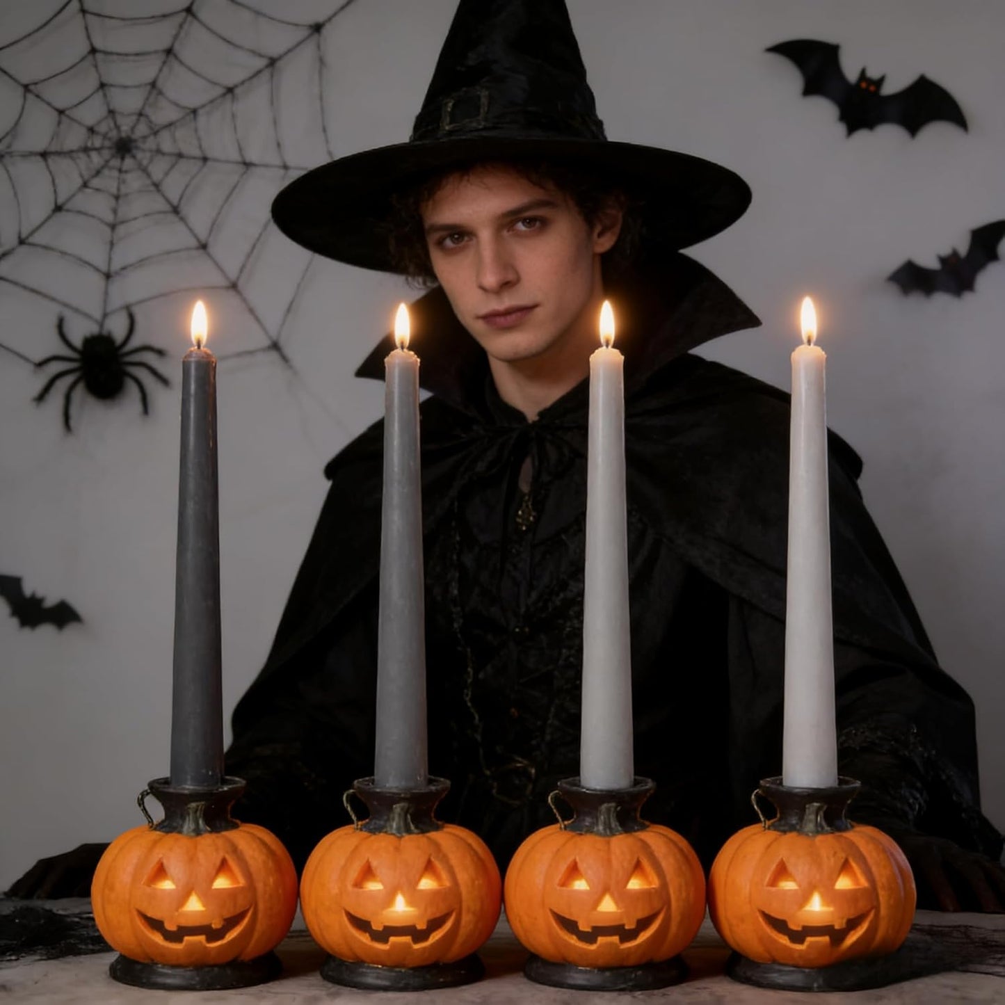 12-Pack Earth Tone Taper Candles, 10 Inch Unscented Dripless Candlesticks, Long-Lasting Burn Time of 7-8 Hours, Perfect for Fall Harvest Halloween Thanksgiving Dinners Parties and Home Décor