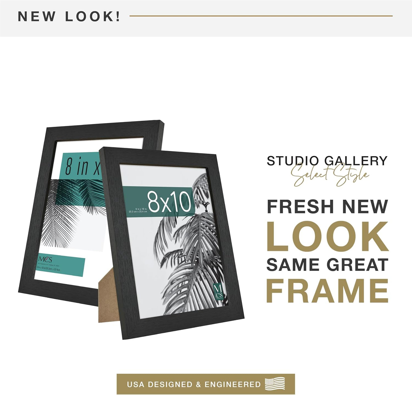 MCS Studio Gallery 16x24 Poster Frame Black Woodgrain Engineered Wood, Vertical & Horizontal Wall Hanging Large Picture Frame for Photos, Posters & Art Prints (1-Pack)