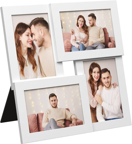 SONGMICS Collage Picture Frames, 4x6 for Wall Decor, Multi Family Photo for Gallery Decor, Hanging Display, Set of 4, Ink Black URPF25BK