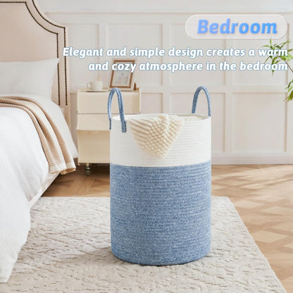 Artfeel Laundry Basket,Woven Cotton Rope Laundry Hamper,60L for Decor Storage of Dirty Clothes,Toys and Blankets in Bathroom,Baby Room and Living Room