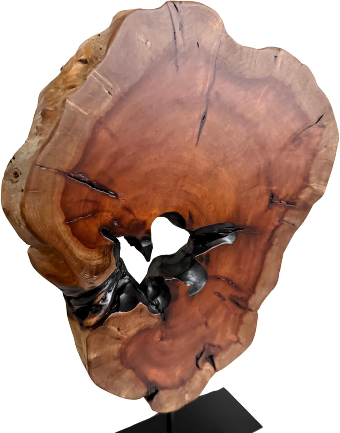 Irregular Handcarved Root Wood Sculpture, Wood Tabletop Abstract Standing Sculpture for Home Decor Natural Edge Tabletop Statue Tree Stump - Small (W7.75in x H11in)
